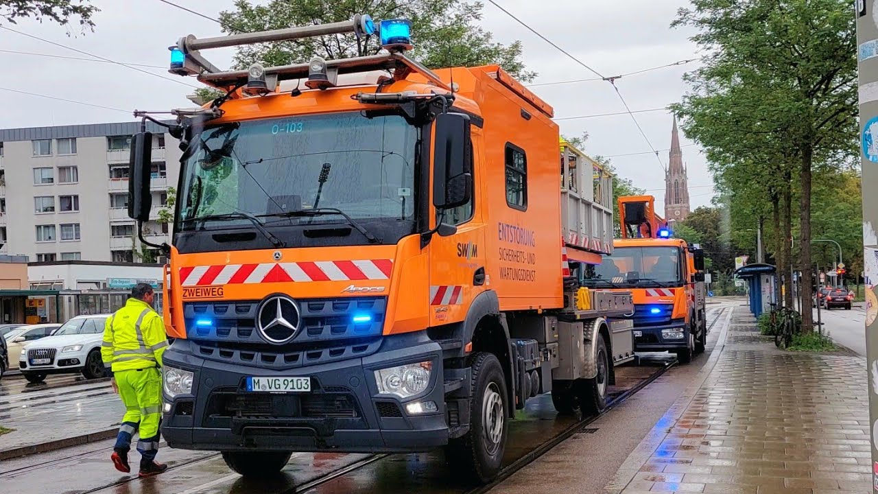 [Oberleitungsschaden Tram] Stadtwerke München Entstörungsdienst im Einsatz