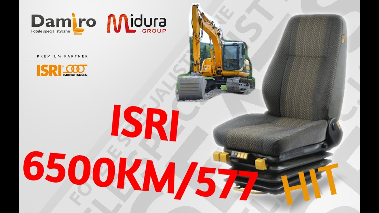 Fotel do maszyn budowlanych 6500KM 577 z kompresorem i regulacjami z przodu - LIEBHERER TEREX JCB