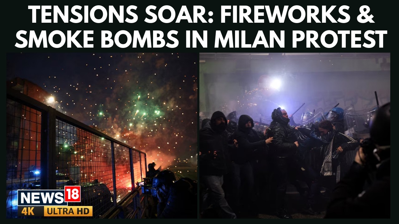 Milan Protests Turn Chaotic: Smoke Bombs, Fireworks, and Rising Tensions | ICE OUT Protests | 4K
