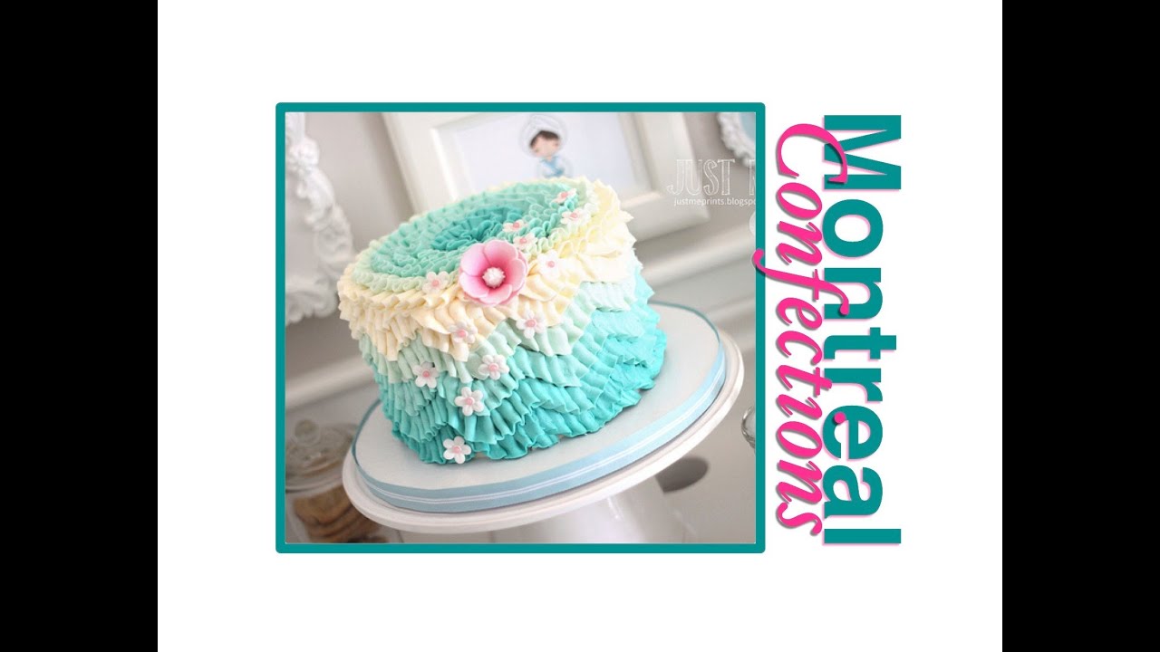 How to make a chevron pattern on a cake - Ombre Ruffle Cake Decorating