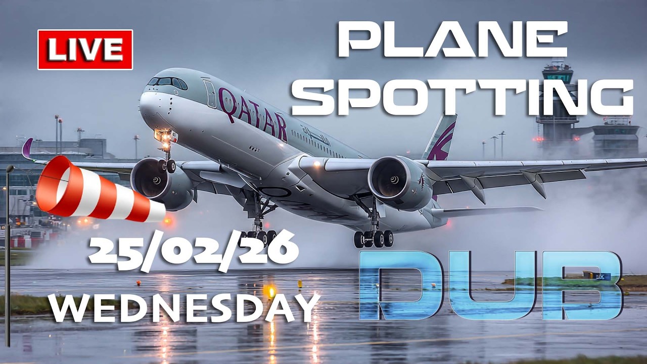 🔴LIVE RAINY weather PLANE SPOTTING ACTION! at Dublin Airport ( 25/02/26 ) #live #dublinairport