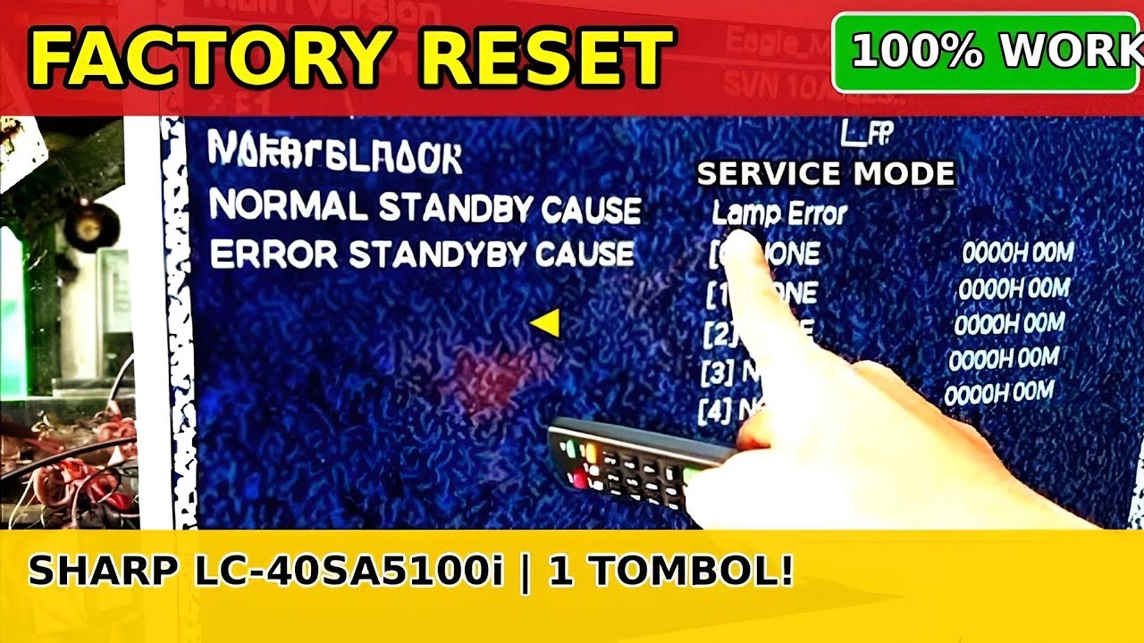 factory reset service mode tv led sharp model lc 40sa51001 satu tombol 