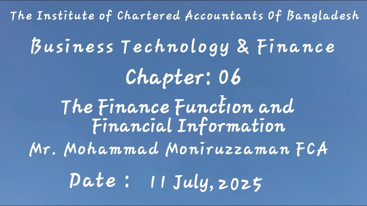 CL, Business Technology and Finance. Chapter 6 The Finance Function and Financial information. New.