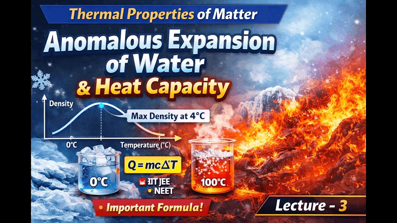 Anomalous Expansion of Water & Heat Capacity | Thermal Properties of Matter | Lecture–3
