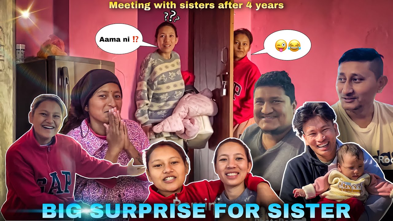 Meeting with sisters after four Years 🤗 || Big Surprise for her 😱|| Family Meet Up || @nypoleeofficial