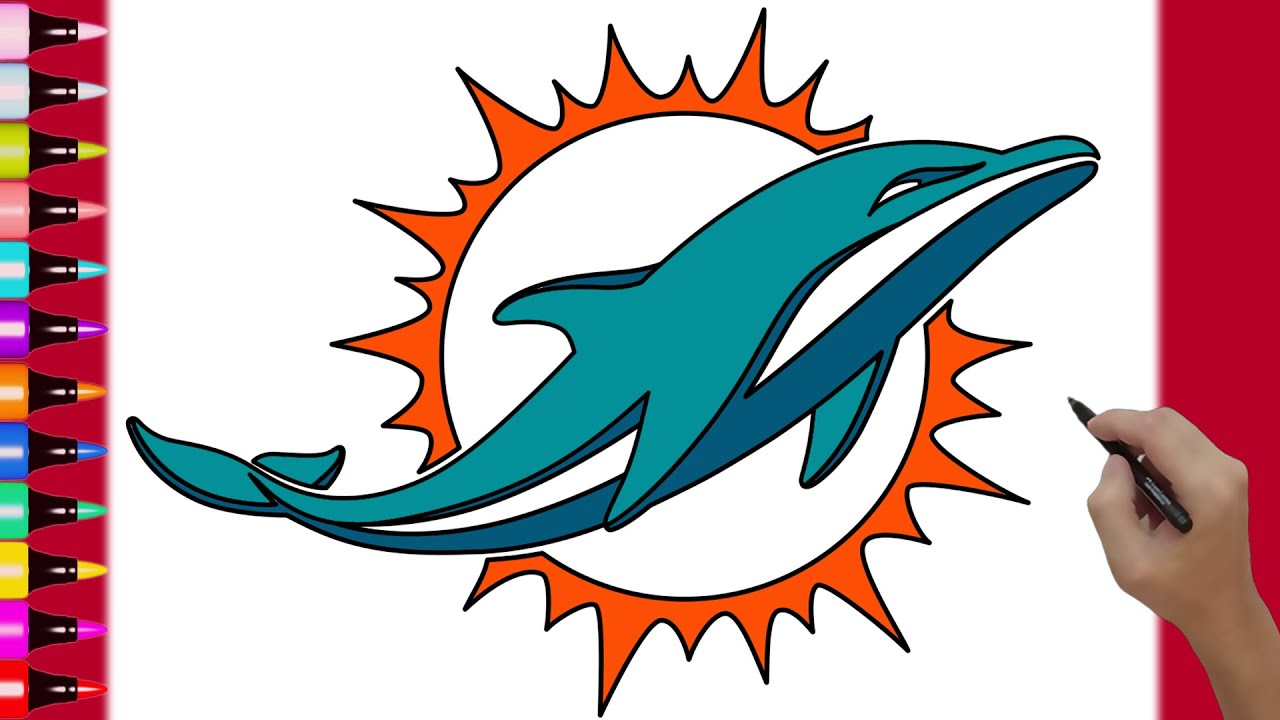 HOW TO DRAW MIAMI DOLPHINS LOGO | DRAWING NFL TEAM LOGO