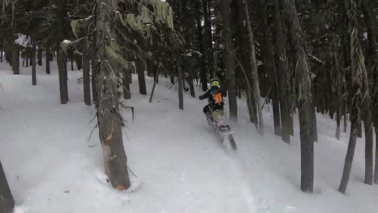 yz250 and tx300 snowbiking