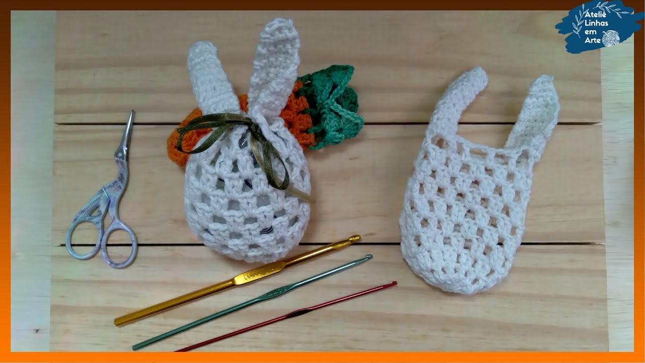 PASCOA Mini Porta Ovo Chocolate Orelhas de Coelho | Crochet | Bunny EASTER Egg