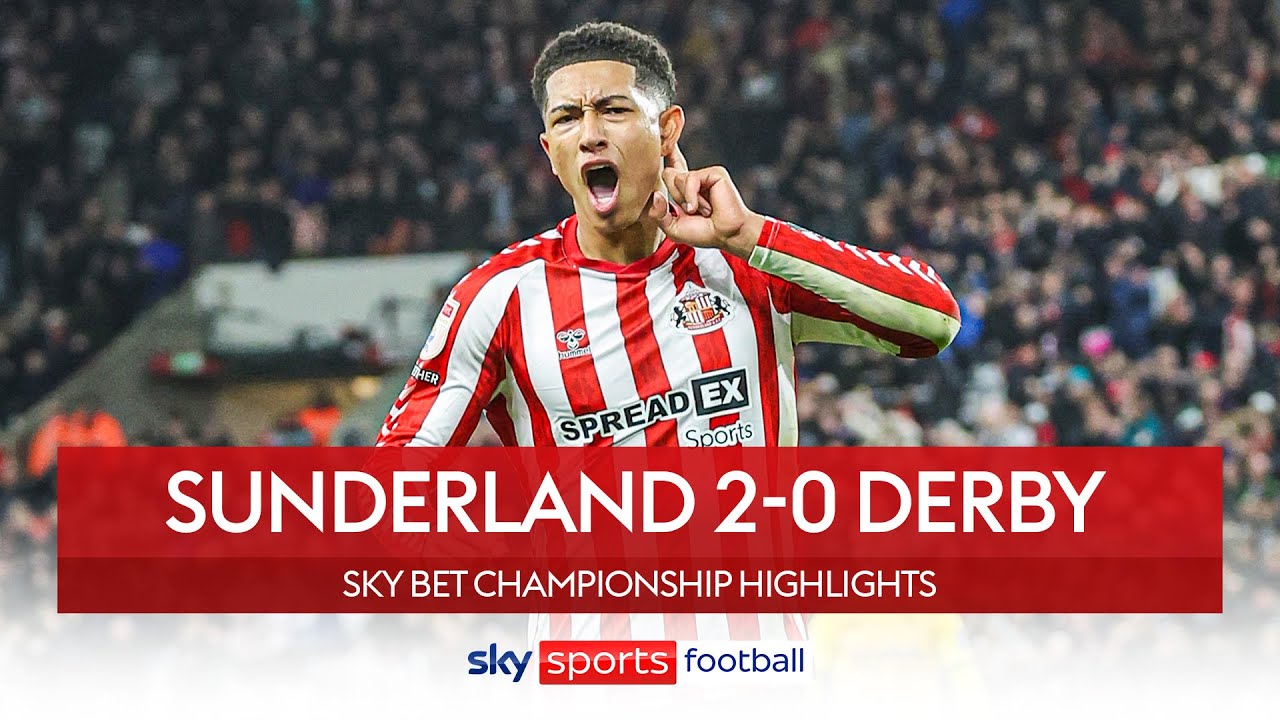 Jobe Bellingham scores STUNNER! 💫 | Sunderland 2-0 Derby County | Championship Highlights