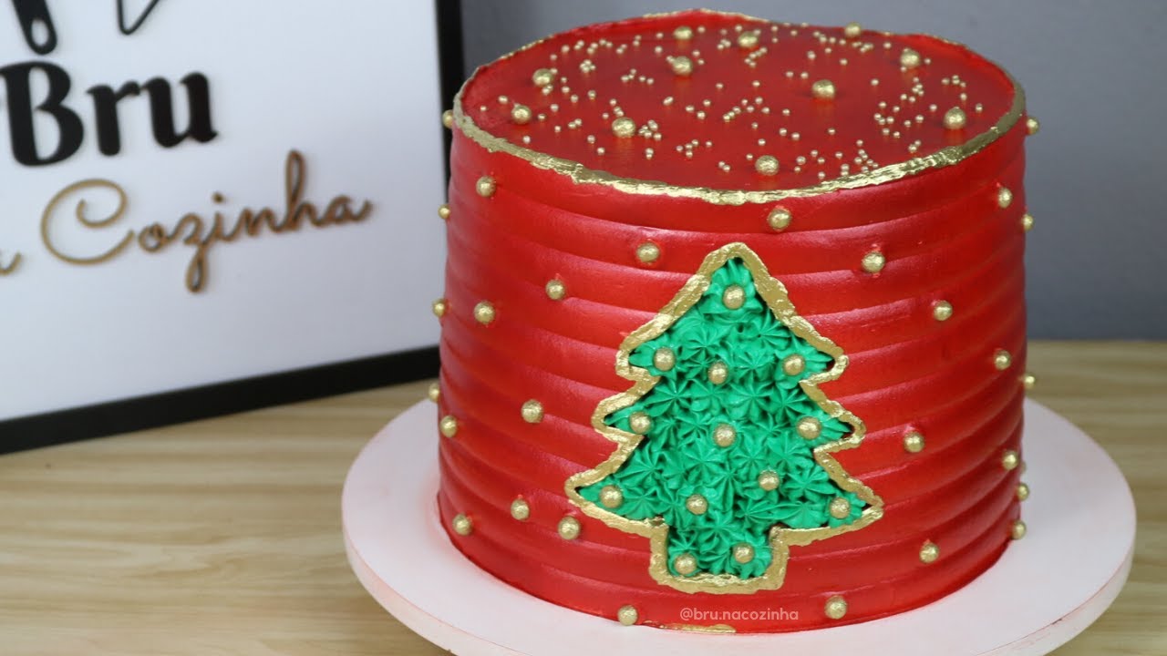 DECORAÇÃO BOLO NATALINO - DECORAÇÃO BOLO NATAL - Bru na Cozinha