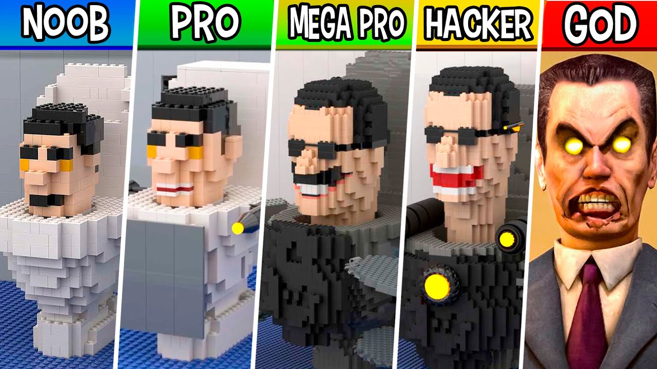 LEGO ALL G-Man Toilets in Skibidi Toilet (Compilation №2) : Noob, Pro, HACKER! / (Skibidi Toilet)