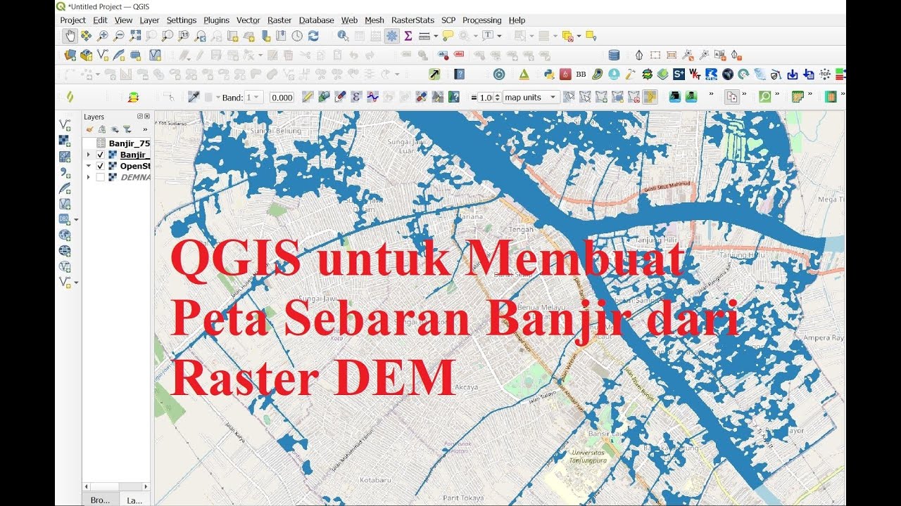 QGIS Tips: Membuat Peta Sebaran Banjir dengan Raster DEM