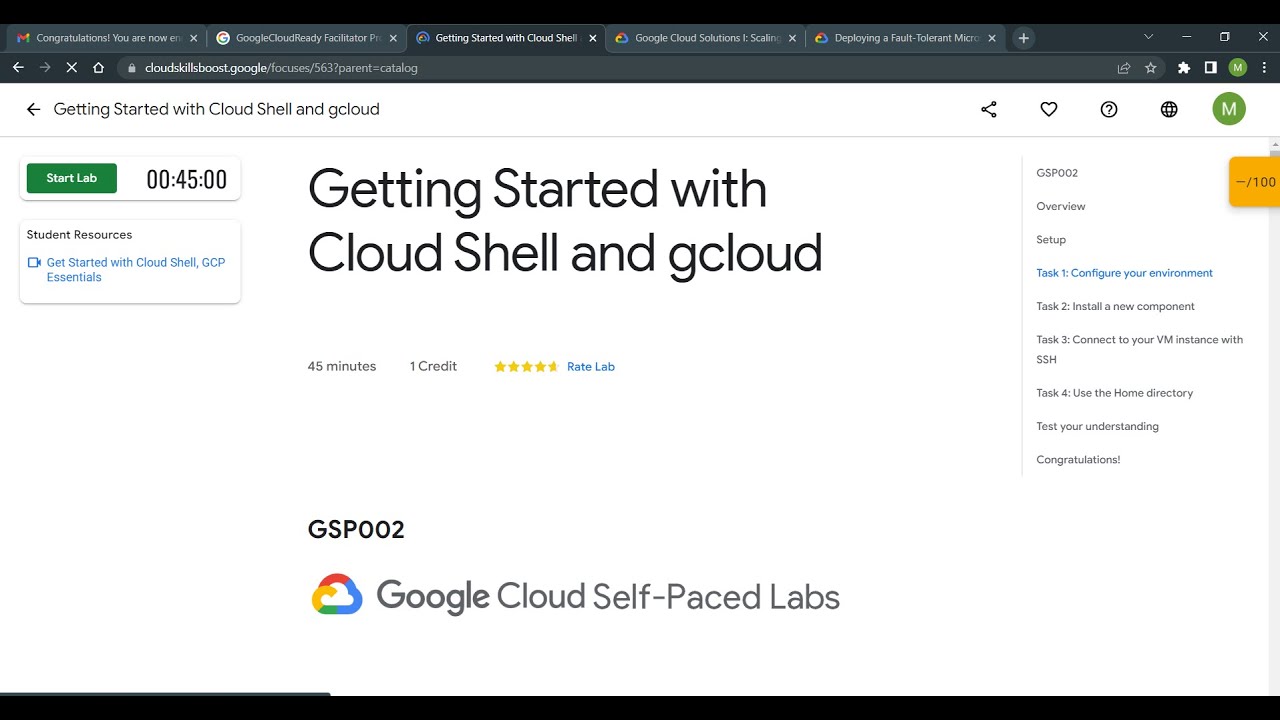 Qwiklab : Getting Started with Cloud Shell and gcloud |  ( GSP002 ) | Complete Solution #3
