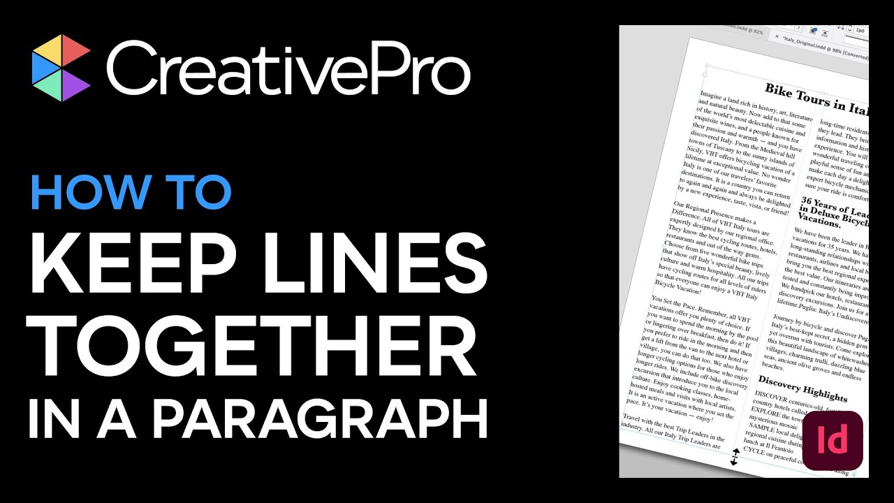 InDesign: How to Keep Lines of a Paragraph Together (Video Tutorial)