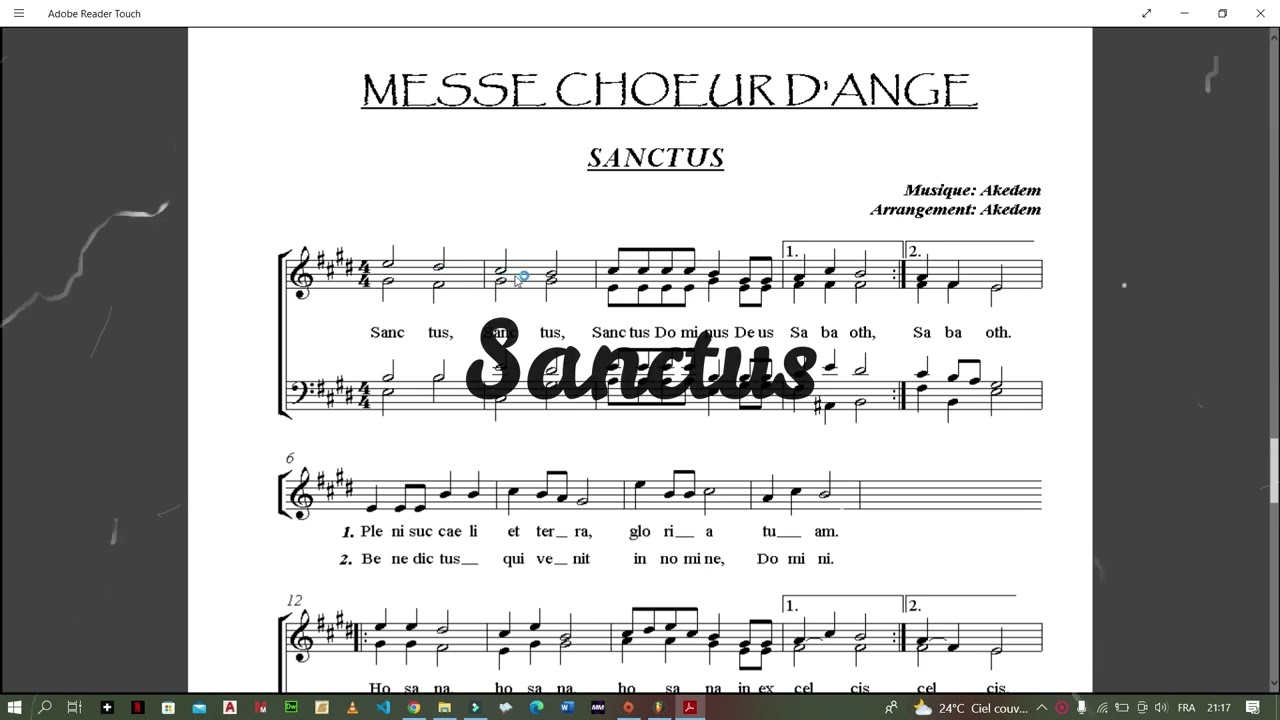 PARTITION : MESSE COMPLETE CHOEUR D'ANGE