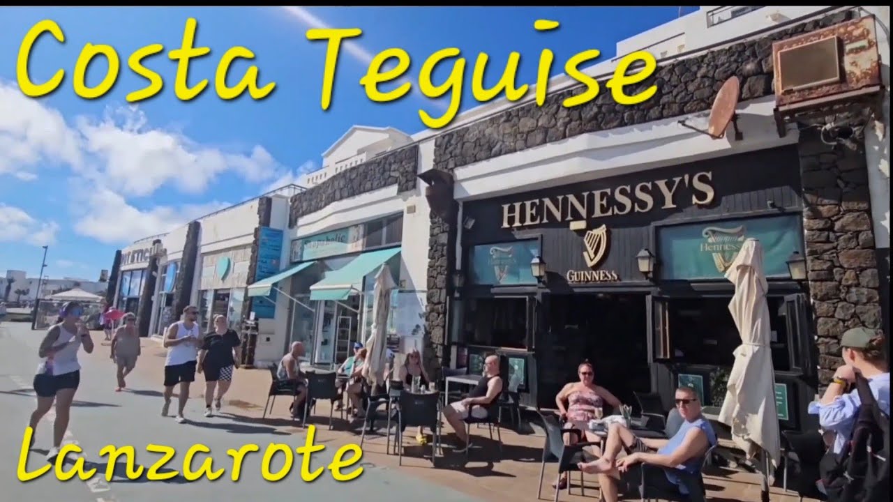  Lanzarote. Costa Teguise exploring the bars, restaurants, and shops of Playa De Las Cucharas.