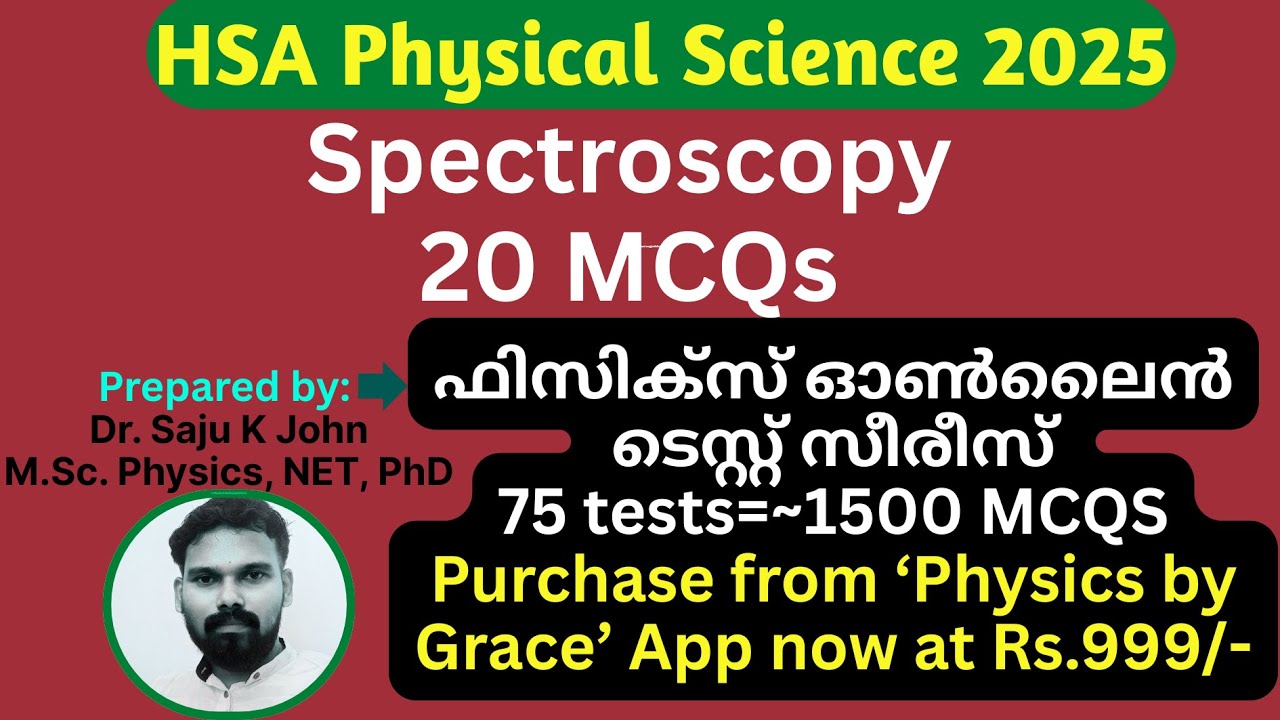 HSA (Phy. Sci.) Spectroscopy MCQs Discussion