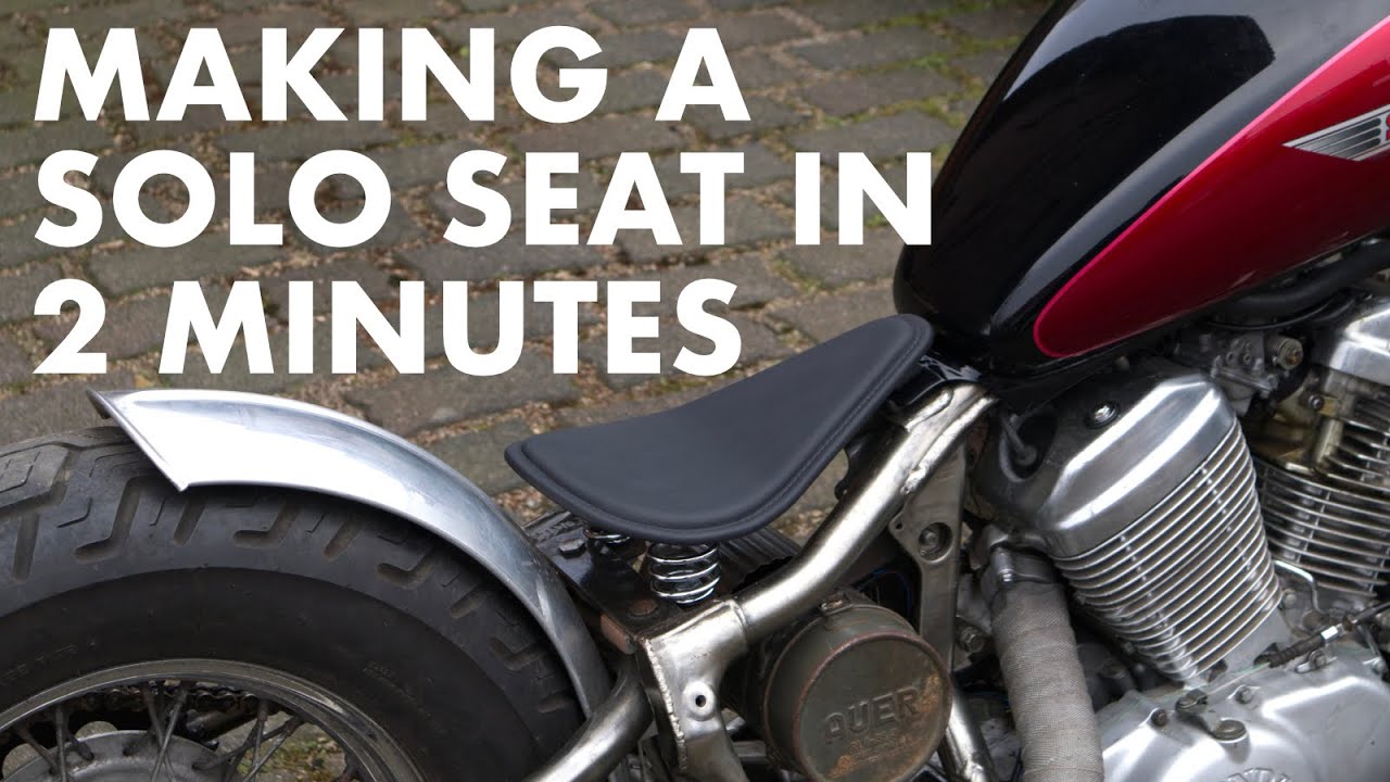 Making a Leather Solo Seat for a Bobber Motorcycle in 2 Minutes