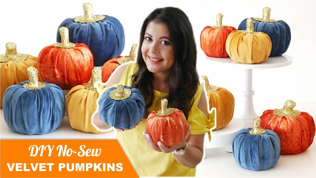 DIY No Sew Velvet Pumpkins
