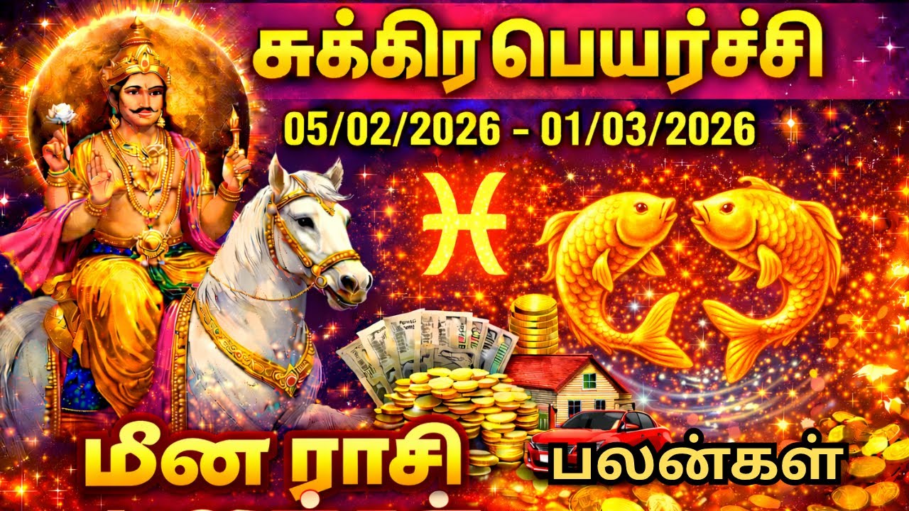 சுக்கிரன் பெயர்ச்சி Feb 05 முதல் Mar 01 வரை | மீனம் ராசி பலன் | Sukran Peyarchi Meenam