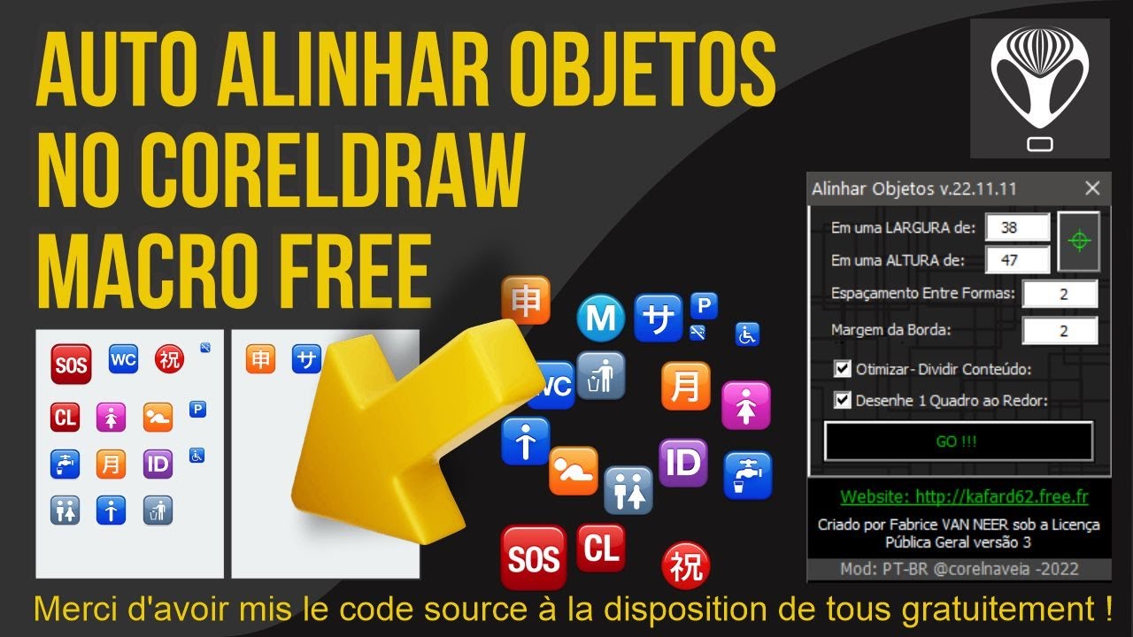 Auto Alinhar e Distribuir Objetos no CorelDRAW Macro FREE