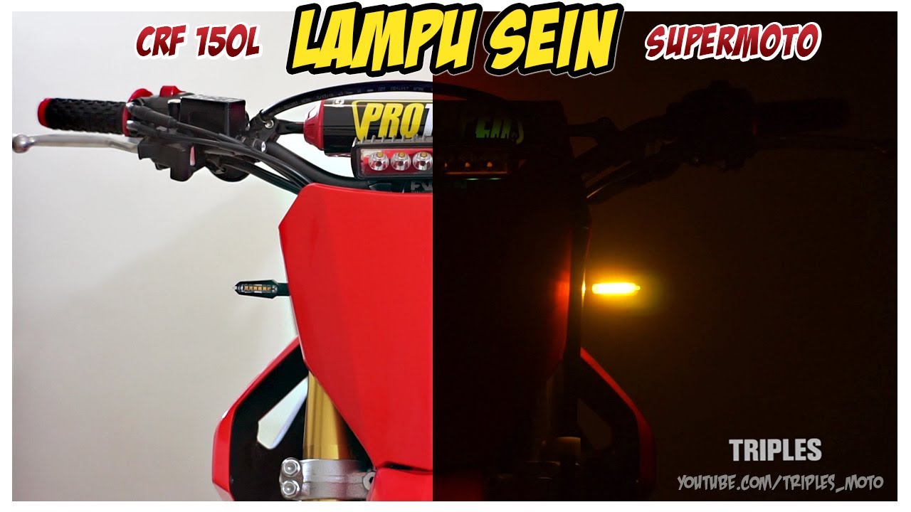 Modif CRF150L Part 8 - Pasang Lampu Sein LED Depan Duet Dengan Papan Nomer