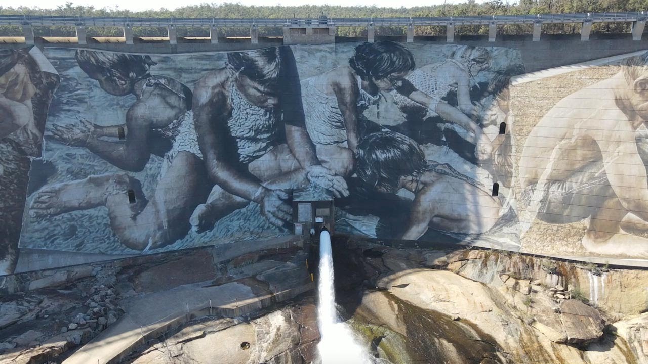 Talented Artist Paints Incredible Mural On Australian Dam Wall
