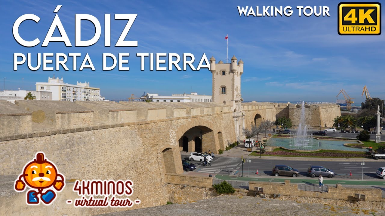 CÁDIZ | Puertas de Tierra | 4K UHD | Walking Virtual Tour Spain 2025