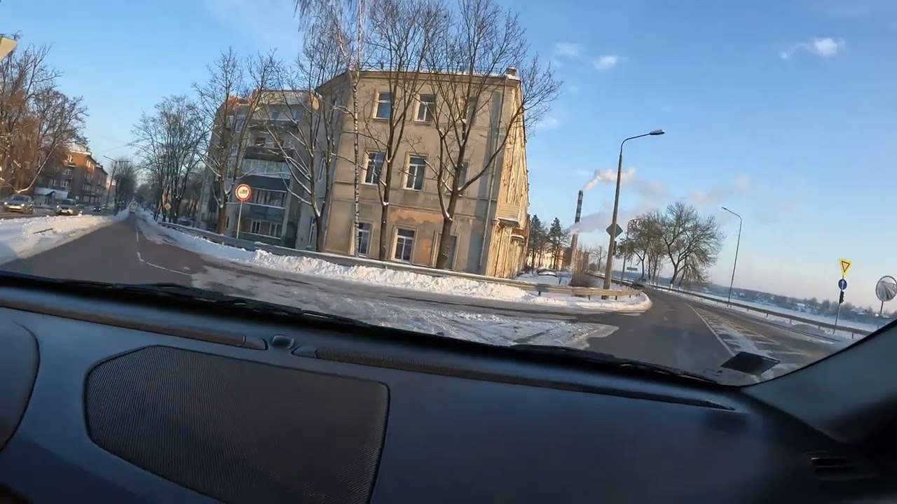 Winter car ride in minus - 20° in Daugavpils (part 7)