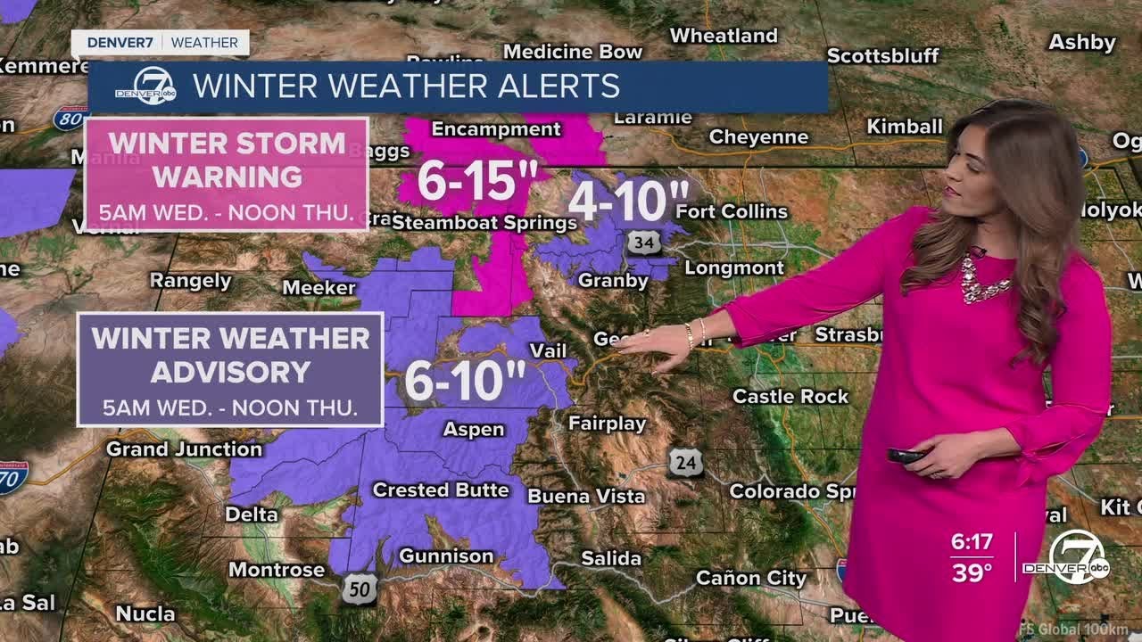 Mild, partly cloudy in Denver; major mountain snow mid-week   i