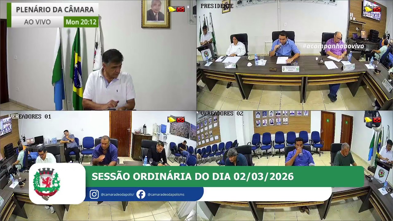 Transmissão ao vivo da sessão Ordinária do dia 02/03/2026