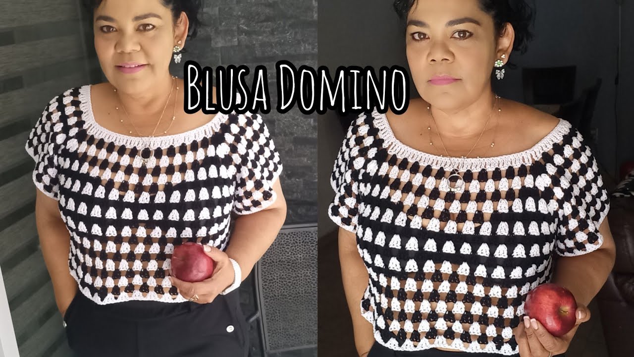 Blusa Domino a Crochet #blusasnorma #blusascrochet #crochet
