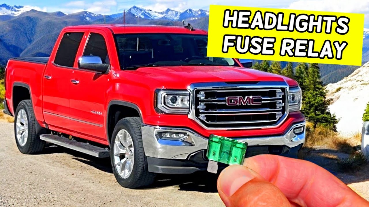 GMC SIERRA HEADLIGHTS  FUSE RELAY LOCATION REPLACEMENT 2014 2015 2016 2017 2018 2019
