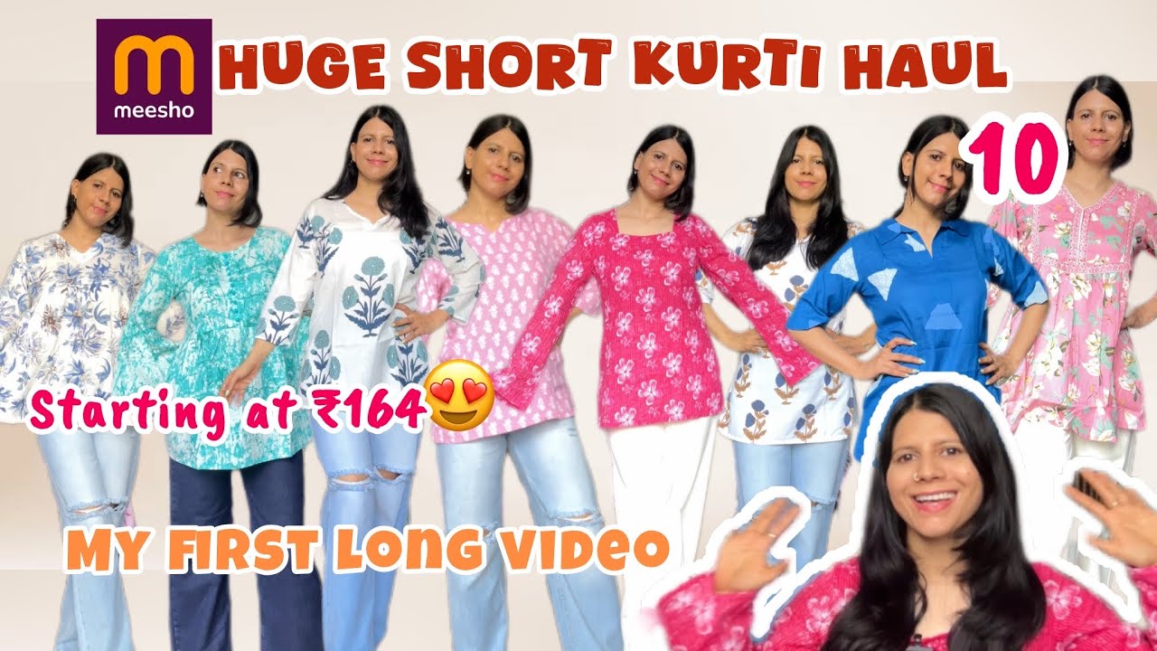 *Huge* MEESHO short kurti haul ||😍Everything under Rs 450/ 🩷TRY ON HAUL || Pragya joshi #meesho 