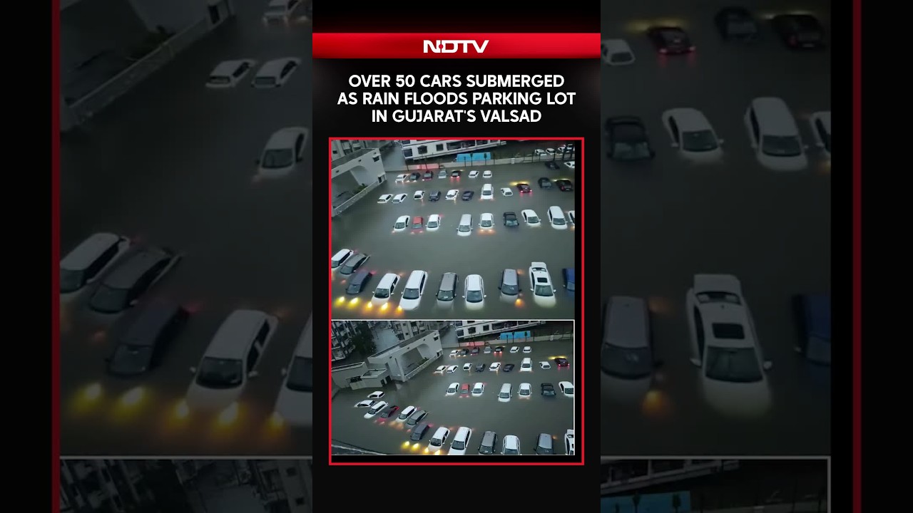 Gujarat Rains | Over 50 Cars Submerged As Rain Floods Parking Lot In Gujarat's Valsad