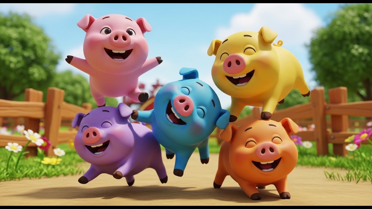 Cinco Amiguinhos Porquinhos Oinc Oinc Oinc | Música de Animais da Quinta