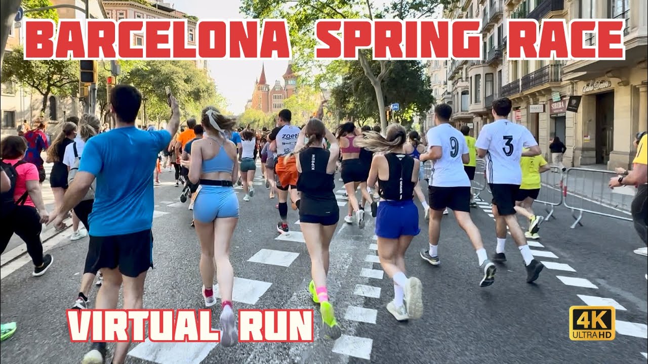 Virtual Run | Spring Running Race Barcelona | Treadmill Workout #083