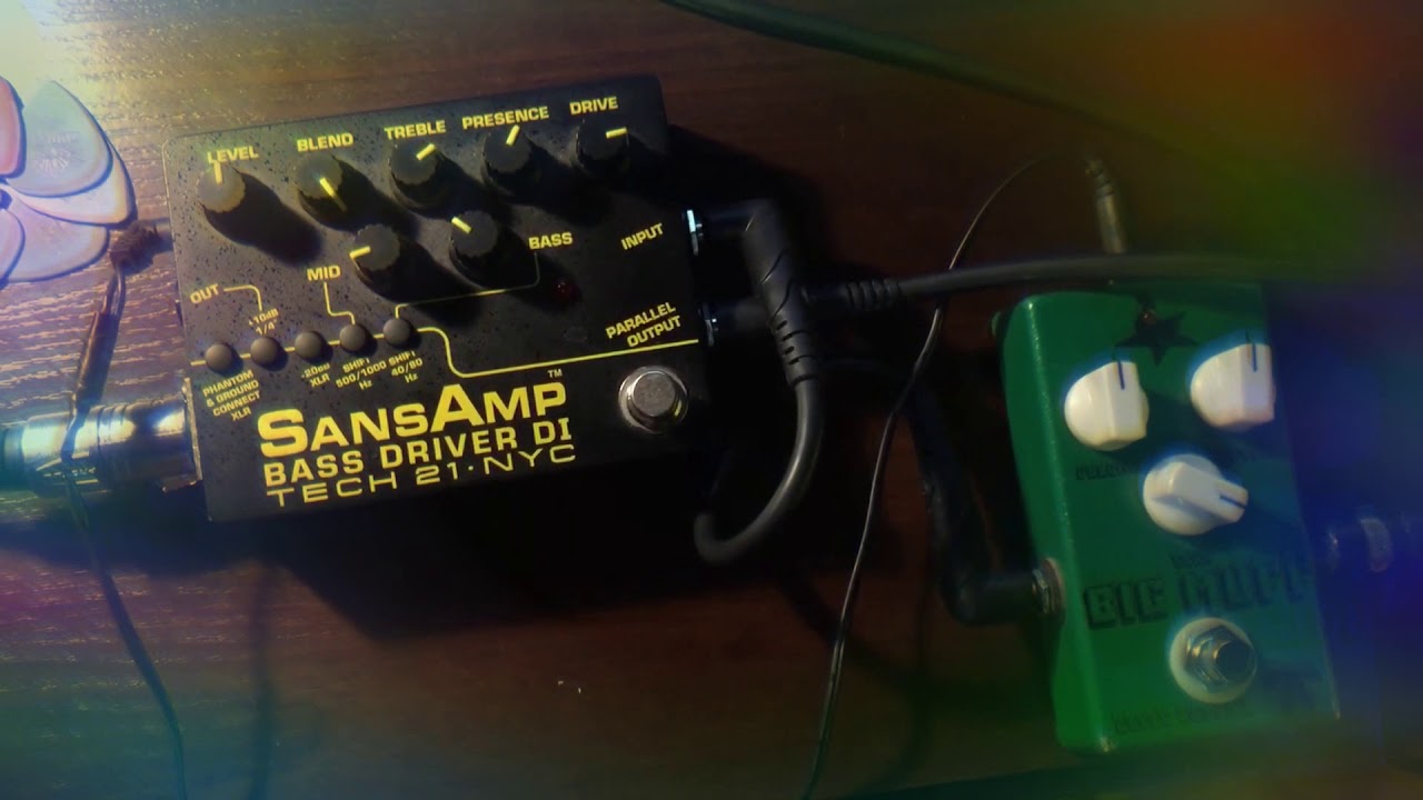 Tech 21 Sansamp bass driver +green big muff (studio test)