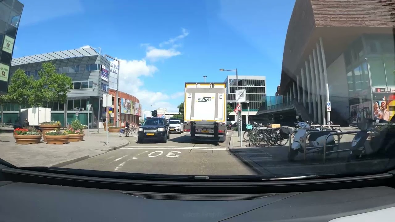 Driving through Almere city center (4K)
