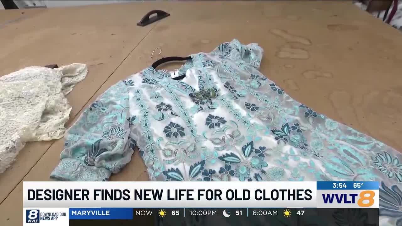Designer using clothes from thrift stores to make high end designs