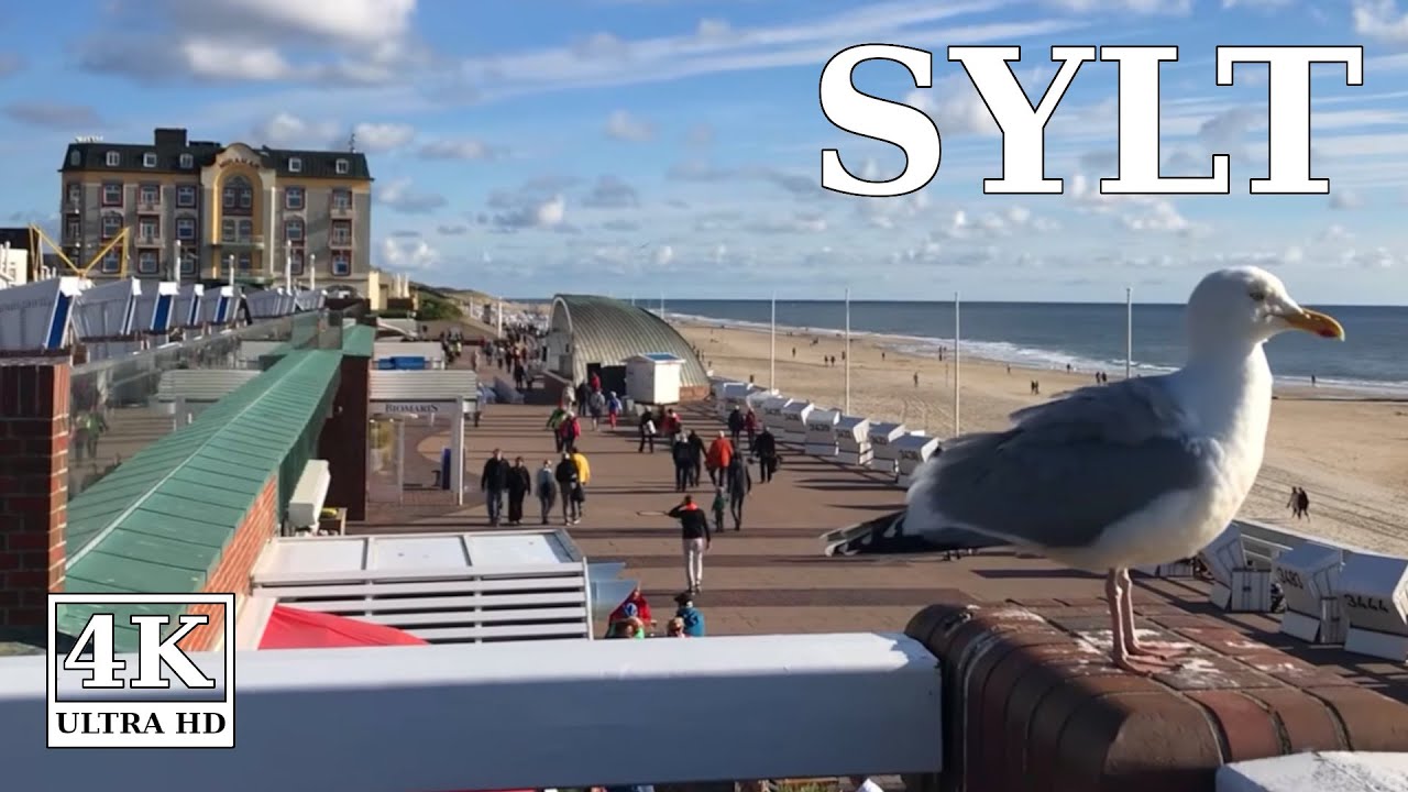 Innenstadt + Promenade Westerland Sylt 🇩🇪 4K UHD virtual walking Deutschland