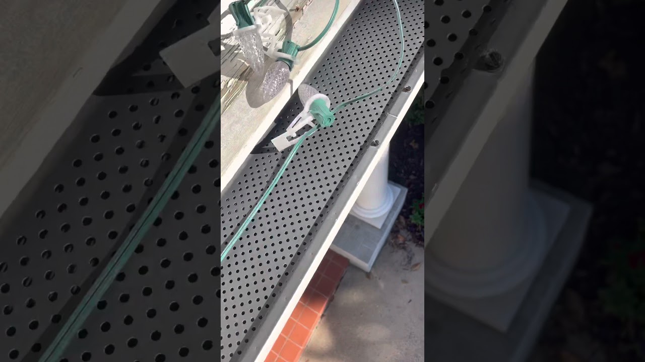 Installing Christmas lights with gutter guards