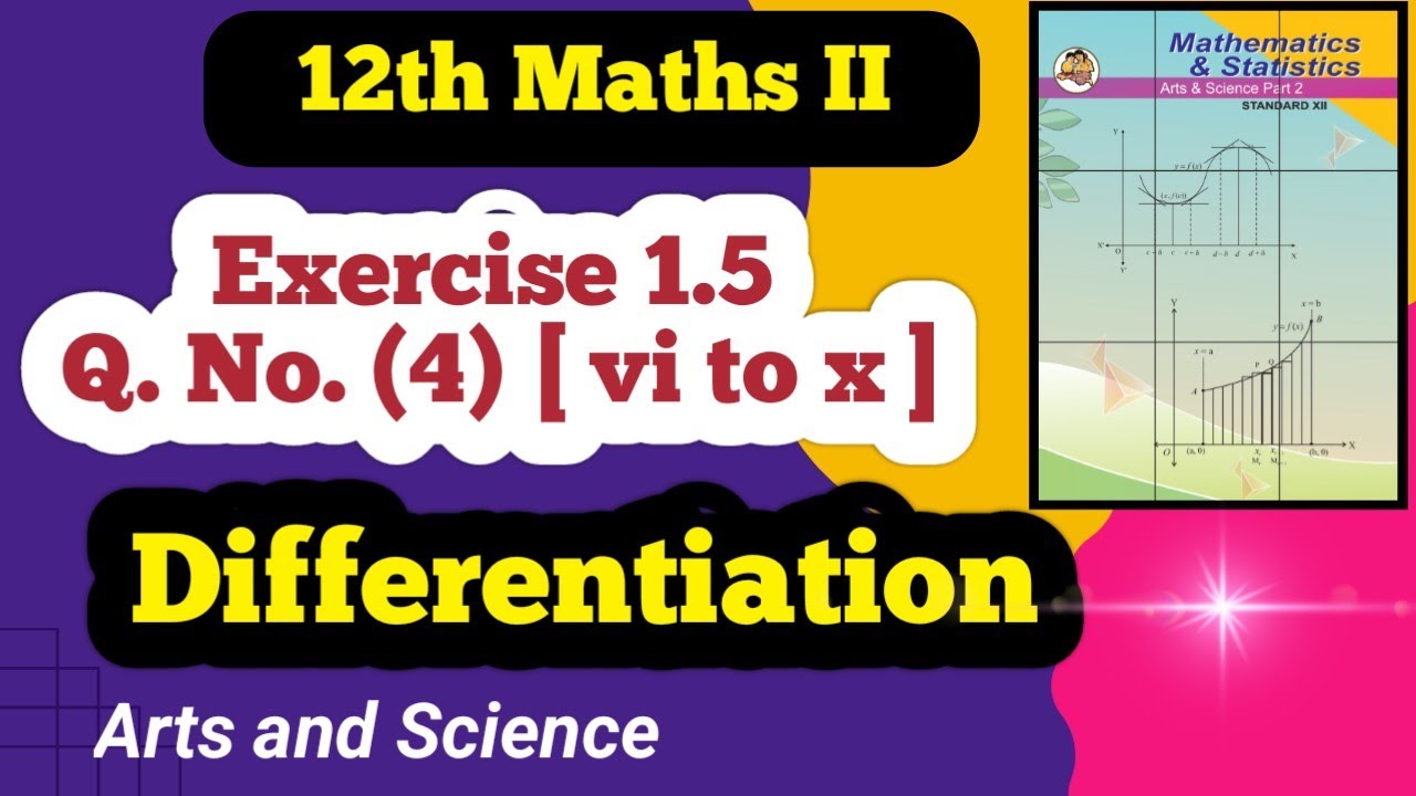 Class 12 Maths  Differentiation Exercise 1.5 Q No (4) [ vi to x ]