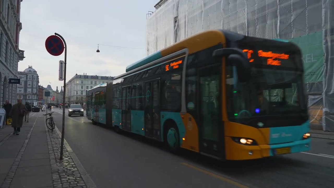 Denmark, Copenhagen, bus 5C ride from Nørreport Station to Klaksvikgade