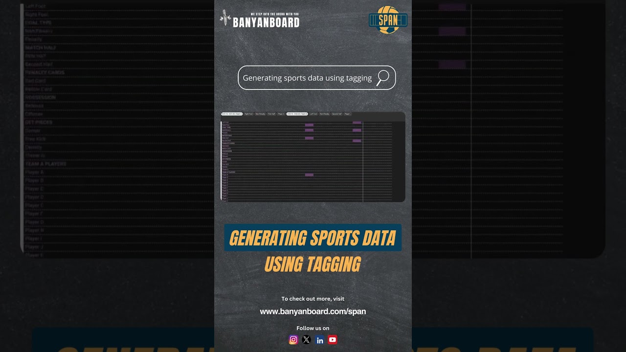Generating sports data using tagging