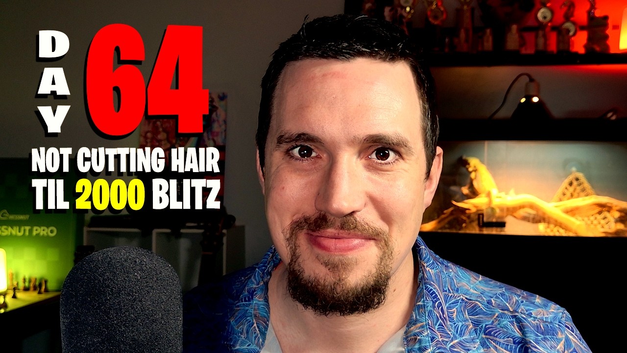 Day 64 of not cutting my hair till 2000 blitz on chess.com