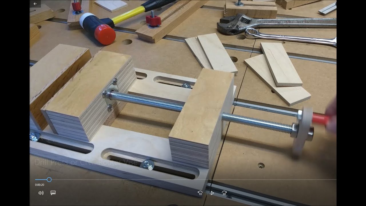 Making a Drill Press/CNC Router Vise from Wood