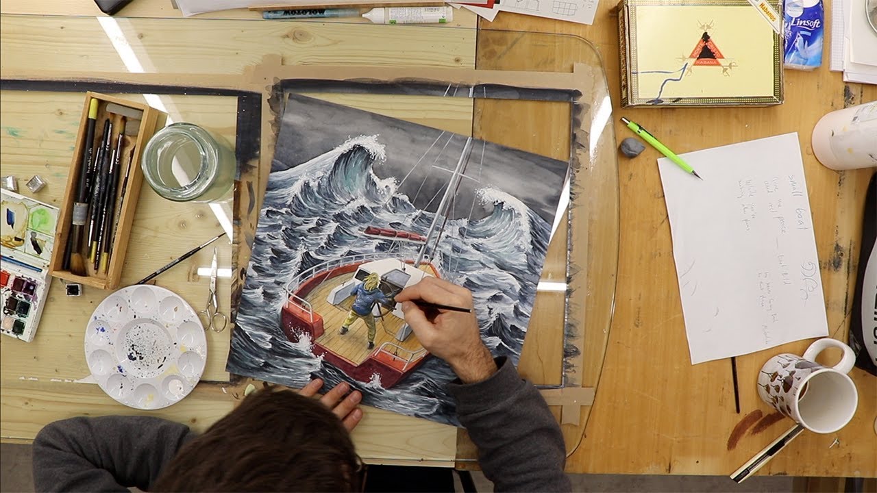 Time Lapse Stormy Sea Painting