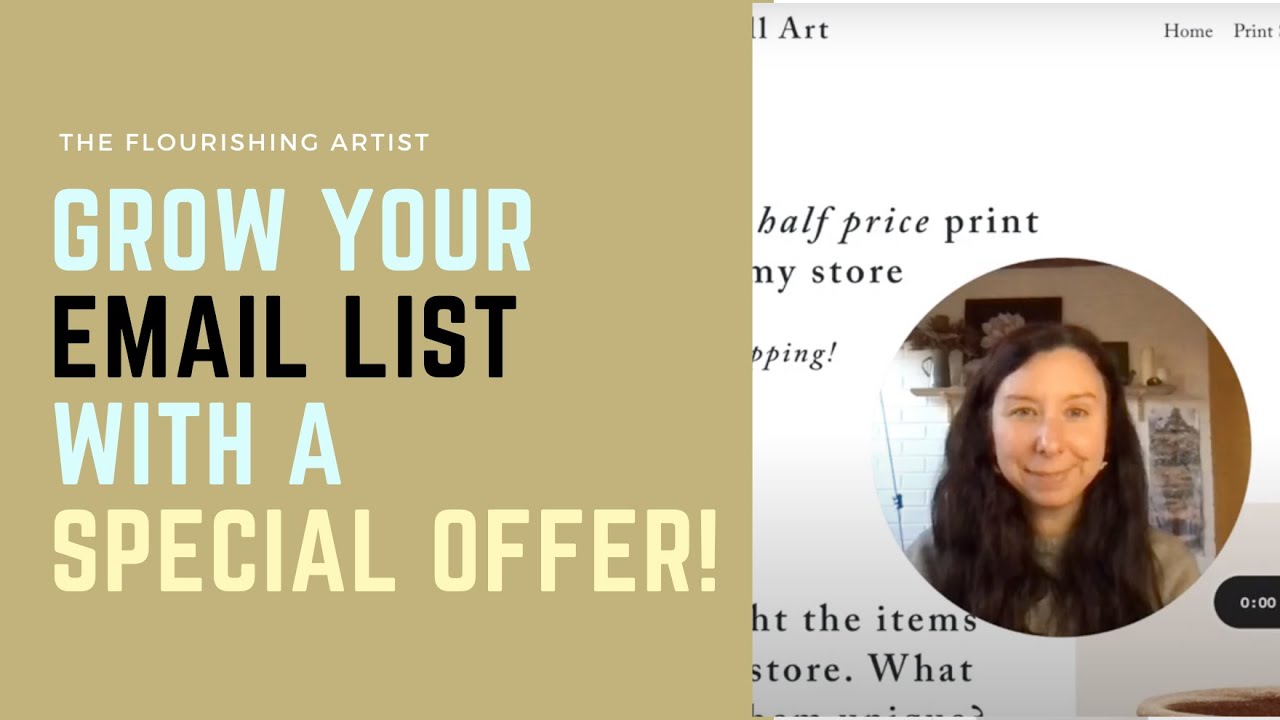 Artist Marketing: How to create an special OFFER to grow your email list using Squarespace