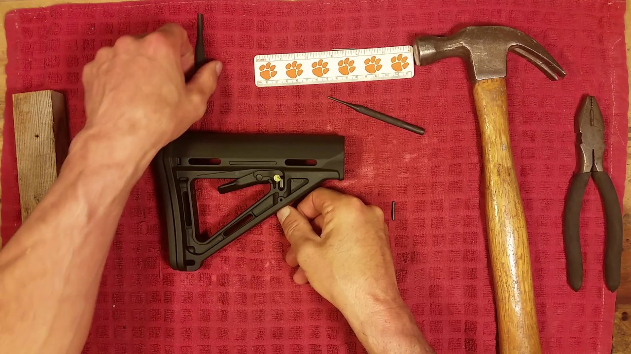 How to convert Magpul MOE adjustable-stock to "featureless" tool-adjust fixed stock. Free. No drill.